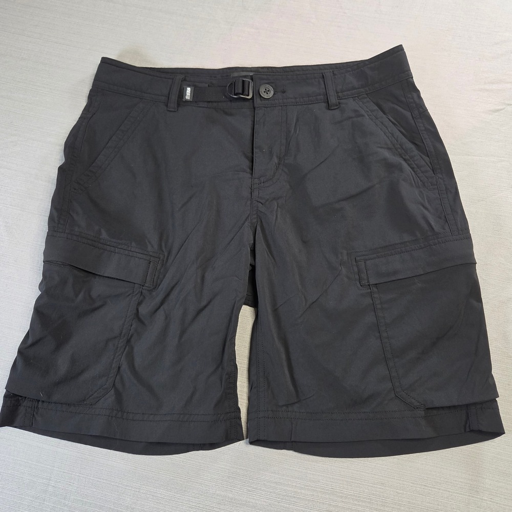 REI Co-op Womens Size 6 Black Sahara Cargo Shorts Hiking Travel Belted Relaxed